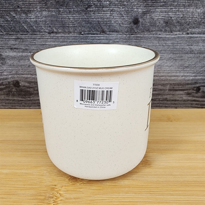 Dad Coffee Mug Ceramic Embossed Cup Blue Sky Father's Day Beige 21oz