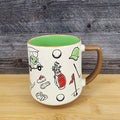 Dad Golf Coffee Mug Ceramic Embossed White Green Cup Blue Sky Father’s Day