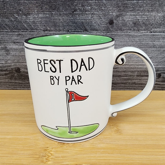 Dad Golf Saying Coffee Mug Ceramic Embossed White Cup Blue Sky Father’s Day 21oz