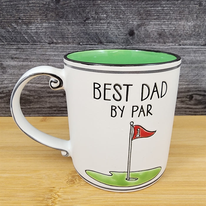 Dad Golf Saying Coffee Mug Ceramic Embossed White Cup Blue Sky Father’s Day 21oz