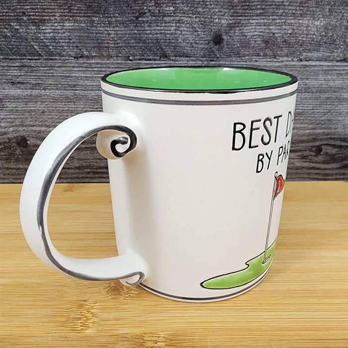 Dad Golf Saying Coffee Mug Ceramic Embossed White Cup Blue Sky Father’s Day 21oz