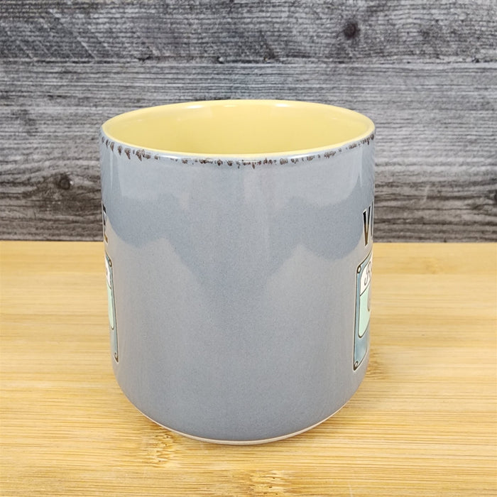 Dad Inspirational Coffee Mug Ceramic Embossed Gray Cup Blue Sky Father’s Day