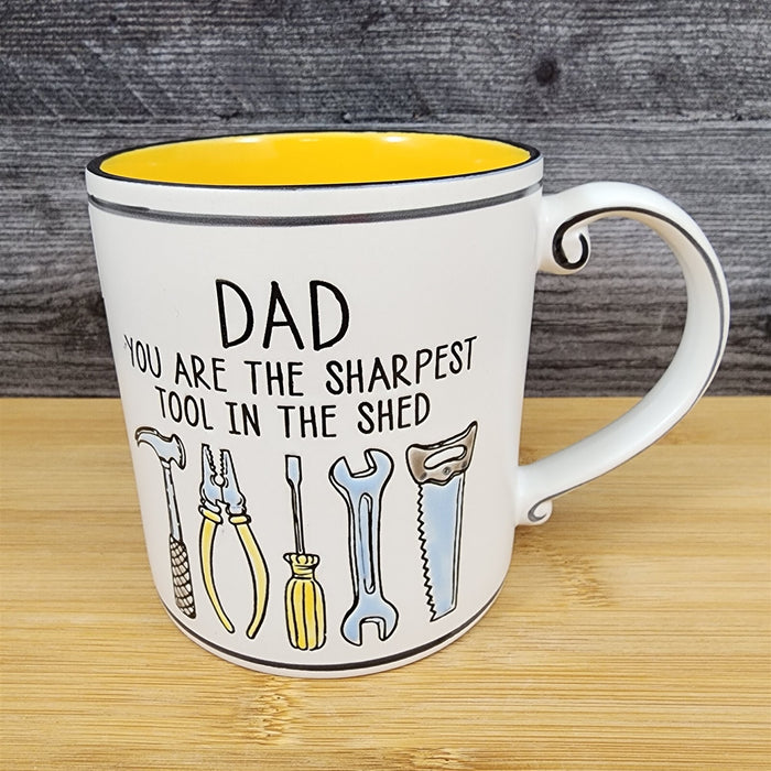Dad Inspirational Coffee Mug Ceramic Embossed White Cup Blue Sky Fatherâ€™s Day
