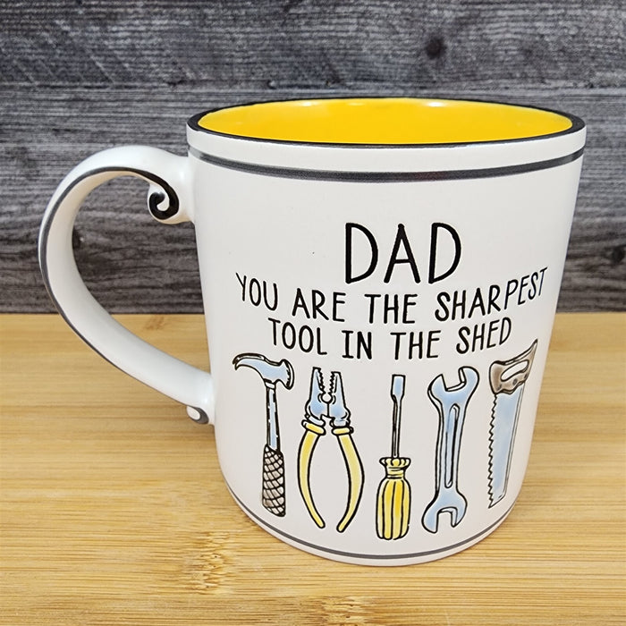 Dad Inspirational Coffee Mug Ceramic Embossed White Cup Blue Sky Fatherâ€™s Day