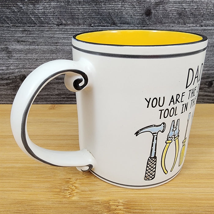 Dad Inspirational Coffee Mug Ceramic Embossed White Cup Blue Sky Fatherâ€™s Day
