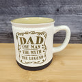 Dad Inspirational Mug Ceramic Embossed Coffee Cup Blue Sky Father's Day Beige
