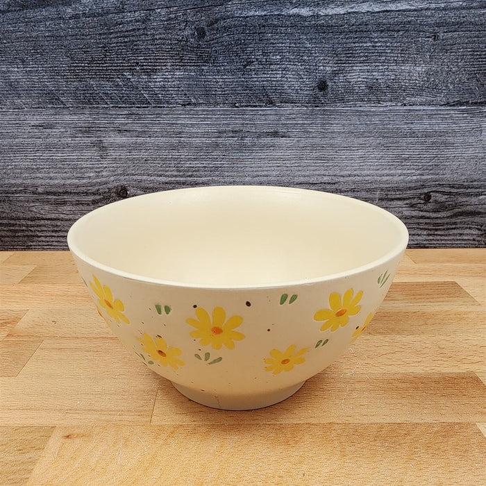 Daisy Flowers Festive Bowl 6 inch (15cm) Floral Ceramic Dish Embossed Blue Sky