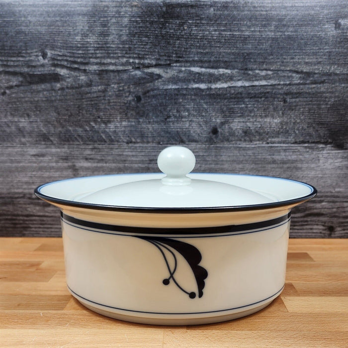 Dansk Bayberry Blue Casserole Dish with Cover Lid 2 Qt Bowl Japan Ceramic