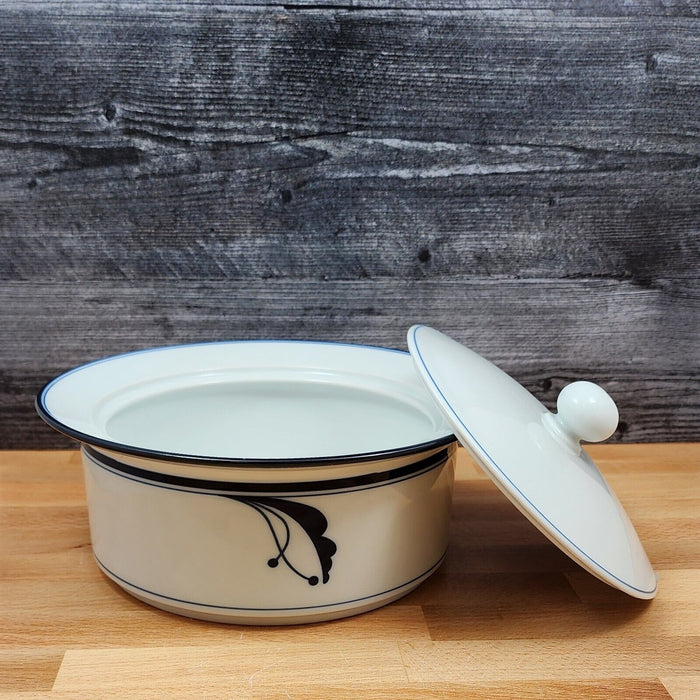 Dansk Bayberry Blue Casserole Dish with Cover Lid 2 Qt Bowl Japan Ceramic