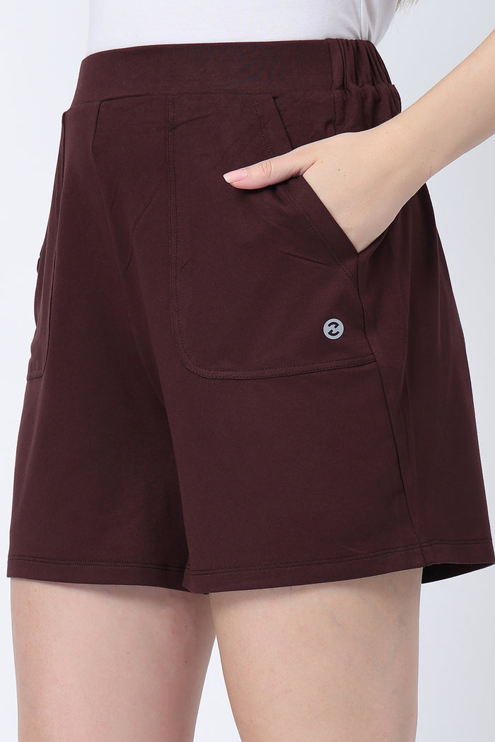 Dark Chocolate Maternity Nursing Top & Shorts Set