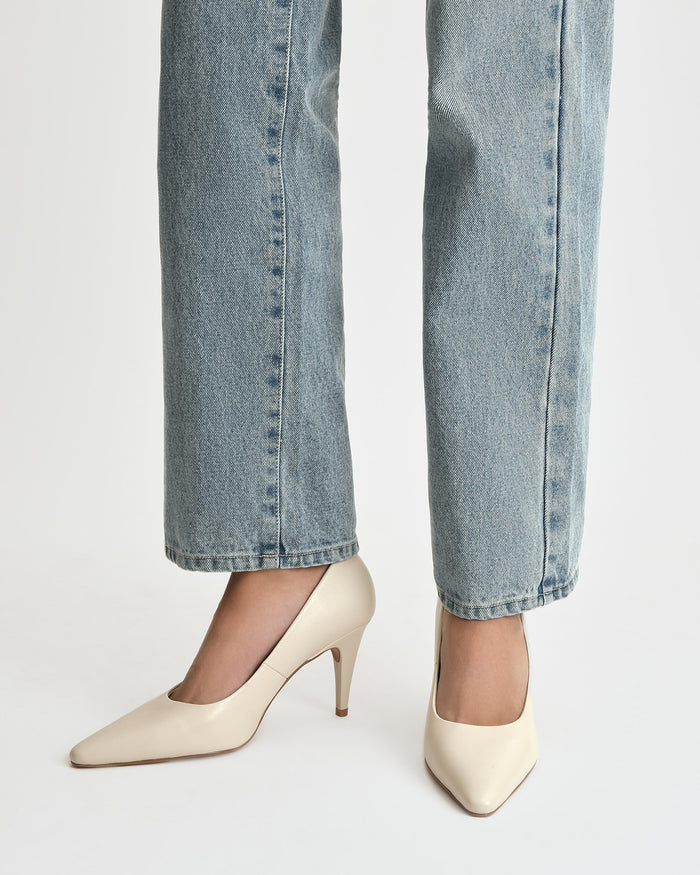 DASH HIGH HEELS OFF WHITE LEATHER