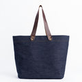 Color:Dark Brown Denim Horween Leather Tote Bag