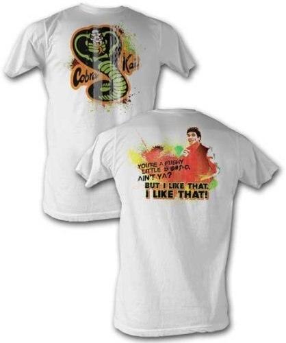 Distressed Cobra Kai Pushy Little Bastard I Like That T-Shirt-tvso