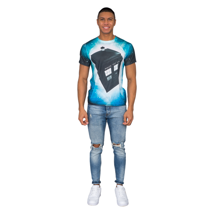 Doctor Who TARDIS Glowing Stars Sublimation T-Shirt