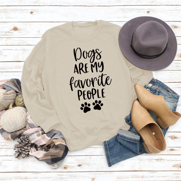 Dog Is My Favorite Person with Loose Letters Long Sleeve Sweatshirt Woman