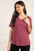 Deep Rose Solid Top; color offers comfort and style for daily wear.