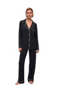 Black Custom Eberjey Gisele TENCEL Modal Long PJ Set - Corporate Gifts
