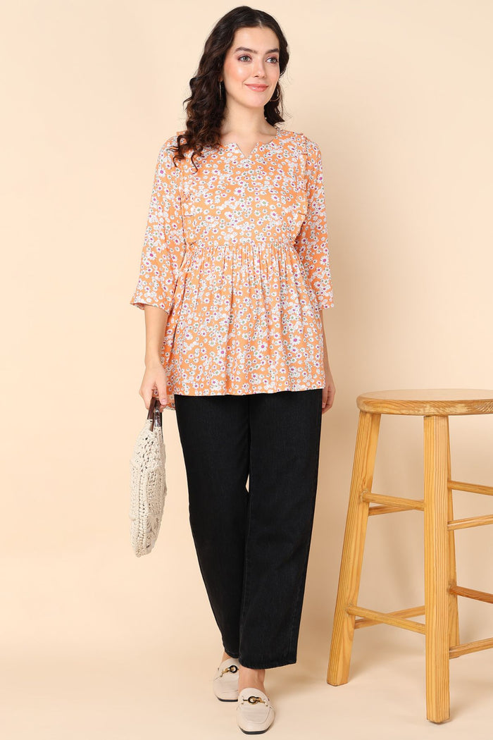 247 Zactive Sea Green Zipless Maternity Feeding Top - Front view showing breathable fabric and practical nursing access.