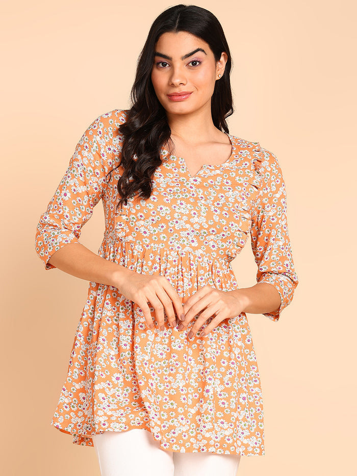 Cantaloupe fabric texture; breathable material provides comfort in hot weather.