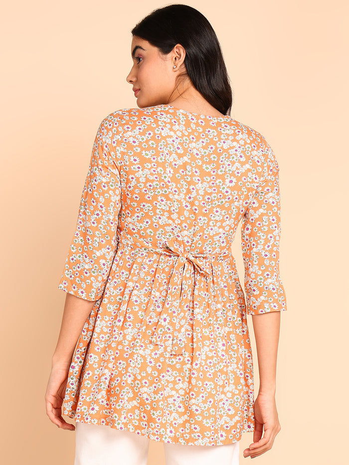 Cantaloupe Maternity Top; fit is suitable for wear during pregnancy and nursing.
