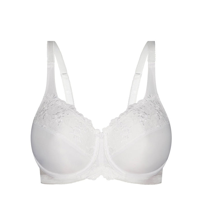 WHITE TRIUMPH EMBROIDERED MINIMISER BRA