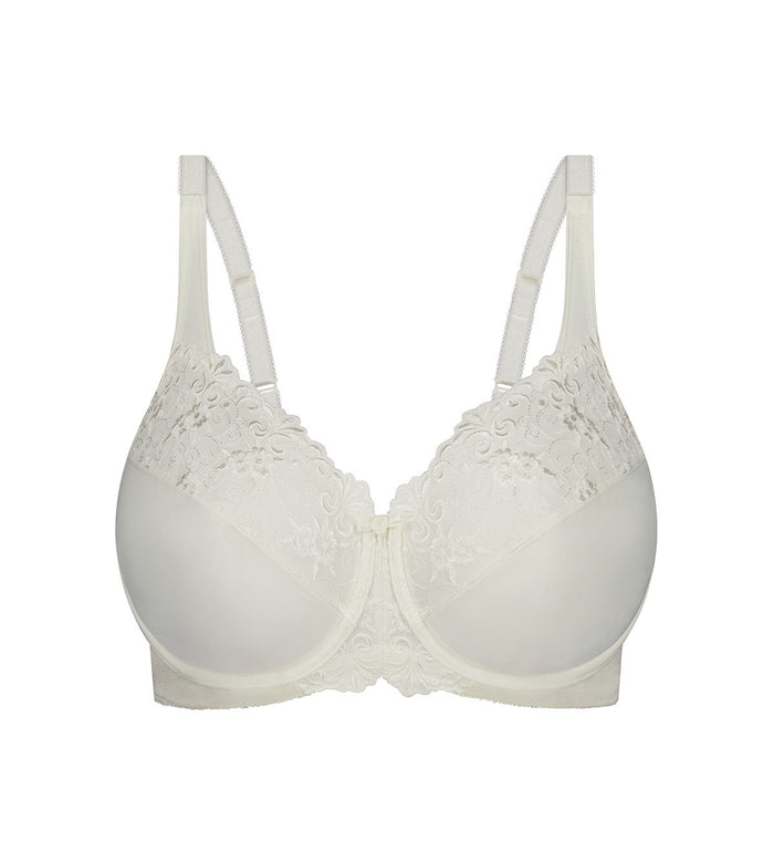 IVORY TRIUMPH EMBROIDERED MINIMISER BRA