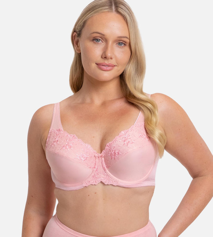 PINK TRIUMPH EMBROIDERED MINIMISER BRA