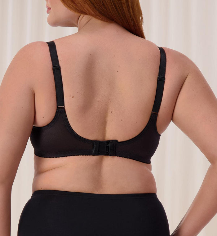 BLACK TRIUMPH EMBROIDERED MINIMISER BRA