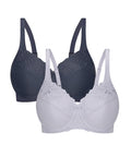 PINK TRIUMPH EMBROIDERED MINIMISER TWIN PACK UNDERWIRED BRA