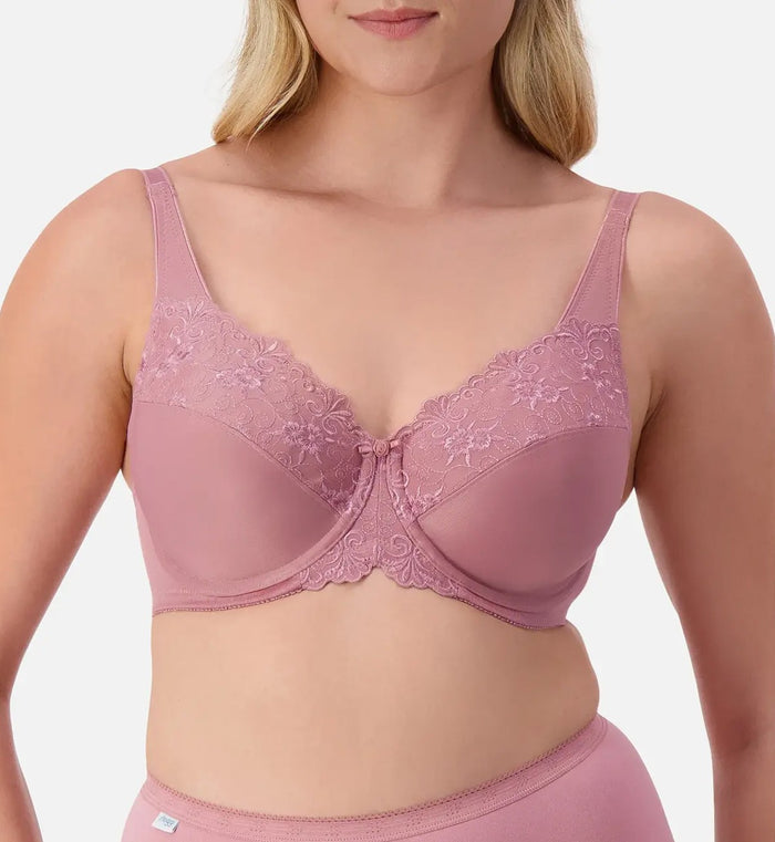 PINK TRIUMPH EMBROIDERED MINIMISER TWIN PACK UNDERWIRED BRA