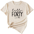 English Letter Hello Forest Est 1983 Round Neck Short Sleeve T-shirt