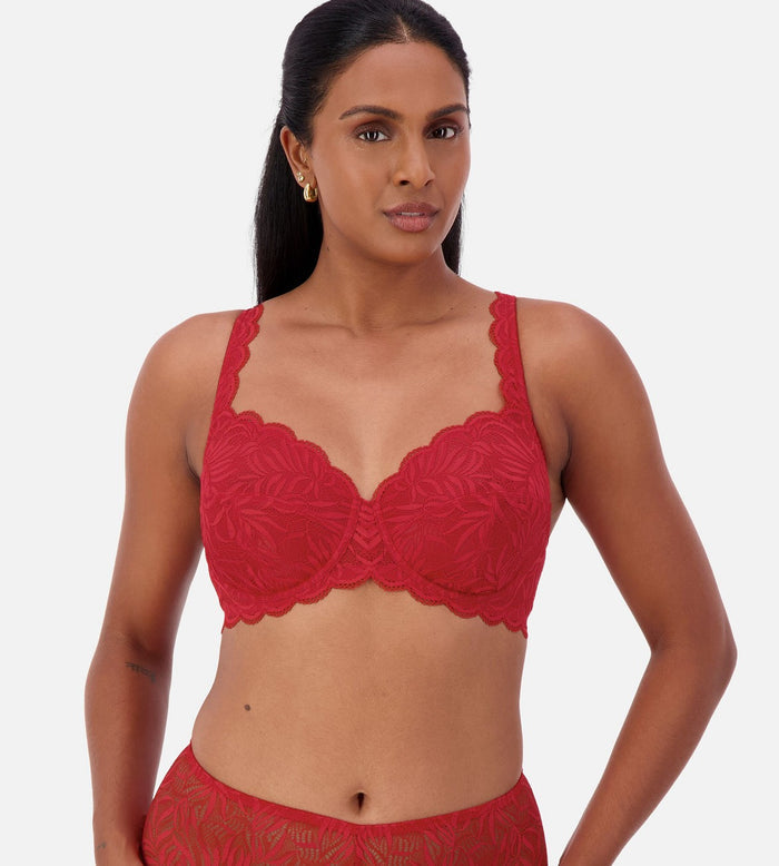 RED TRIUMPH ESSENTIAL LACE BALCONETTE BRA