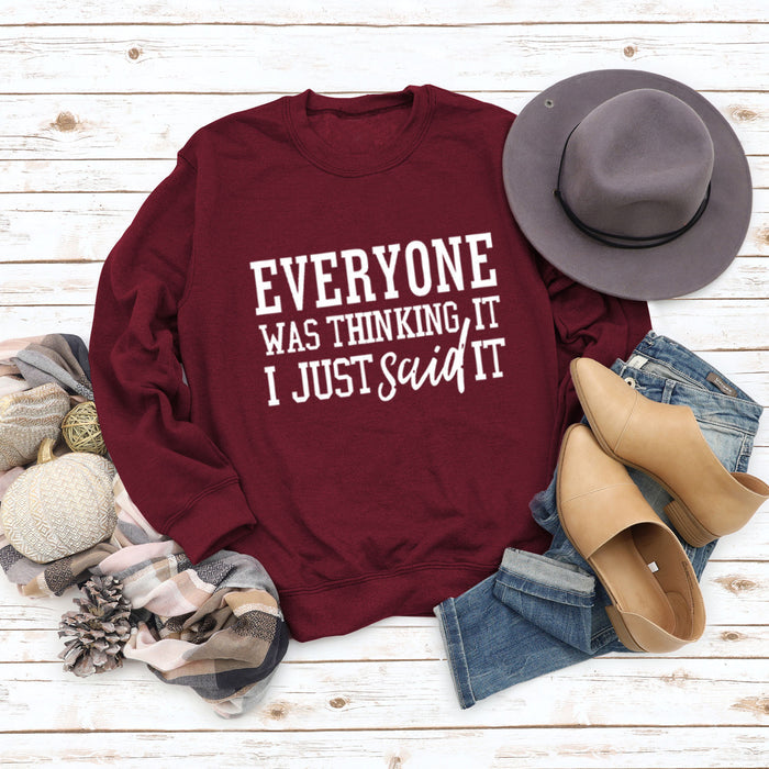 Red wine sweater (white font) / S