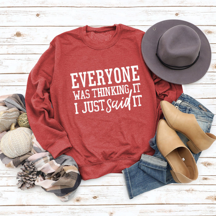 Red sweater (white font) / S