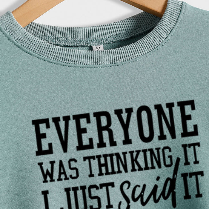 EVERYONE Was Thinkingwish Autumn and Winter Casual Tops Large Size Long-sleeved Sweater