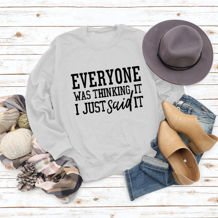 EVERYONE Was Thinkingwish Autumn and Winter Casual Tops Large Size Long-sleeved Sweater