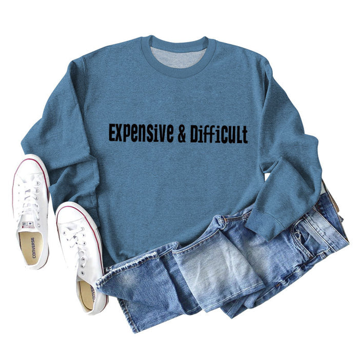 Blue sweater (black font) / S