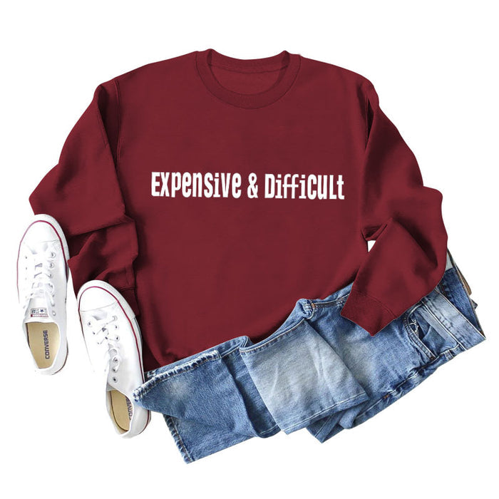 Wine red sweater (white font) / S