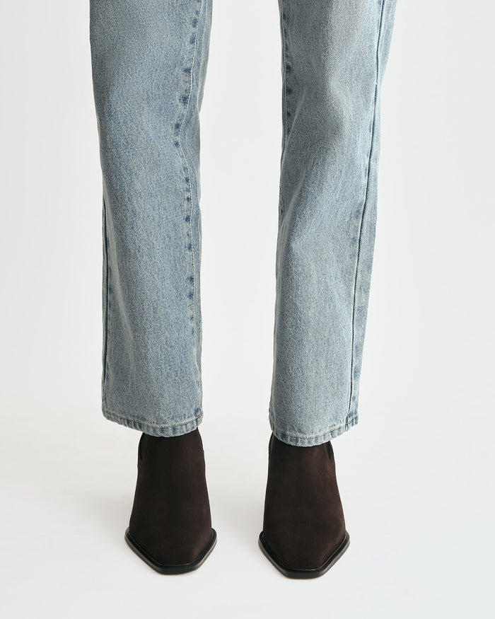 FABLE FLAT ANKLE BOOTS BITTER CHOC SUEDE