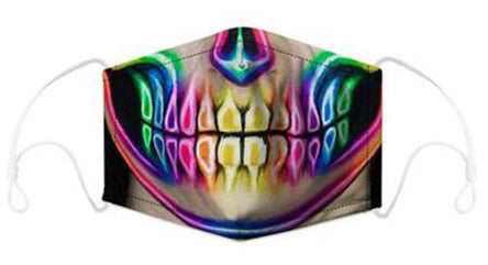 Face Mask: Designer Funny Big Mouth, No Teeth, Skeleton Mouth or Bald Eagle. Adult Size (Free Shipping)