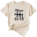 Fashion Jacket Mama Bear Pattern Ladies Round Neck Short Sleeve T-shirt