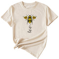 Fashion Women's Clothing Let It Bee Pattern Summer Crewneck Short Sleeve Women