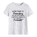 Fashion Women's Top WORK MADE US Letter Round Neck Short Sleeve T-shirt