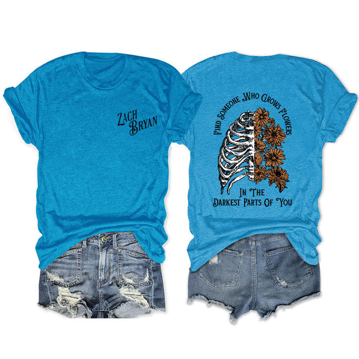 Lake blue front chest (black color) / S