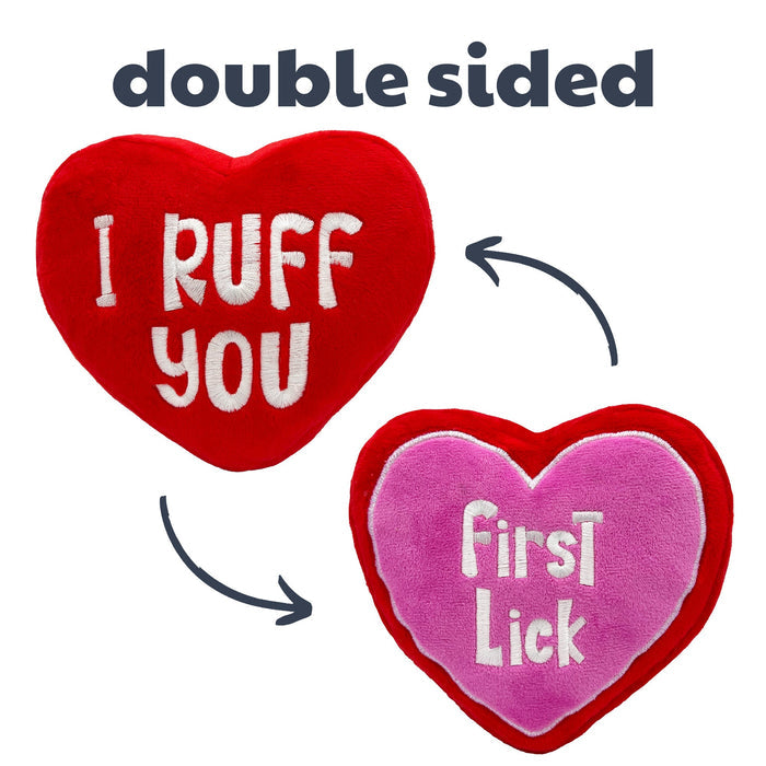 Dog with First Lick Heart Dog Toy (Double-Sided).