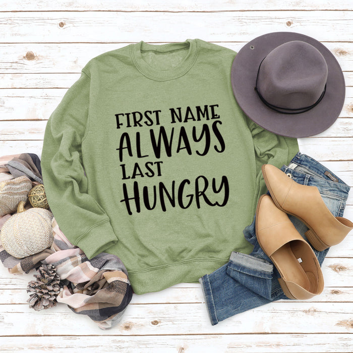 Olive sweater (black font) / S