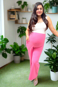 Pink Cotton Pants; fit and flare style provides coverage and comfortable fit for daily wear.