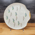 Floral Blue and Lavender Snack Plate with Gold Trim Appetizer Ceramic 9" Tray