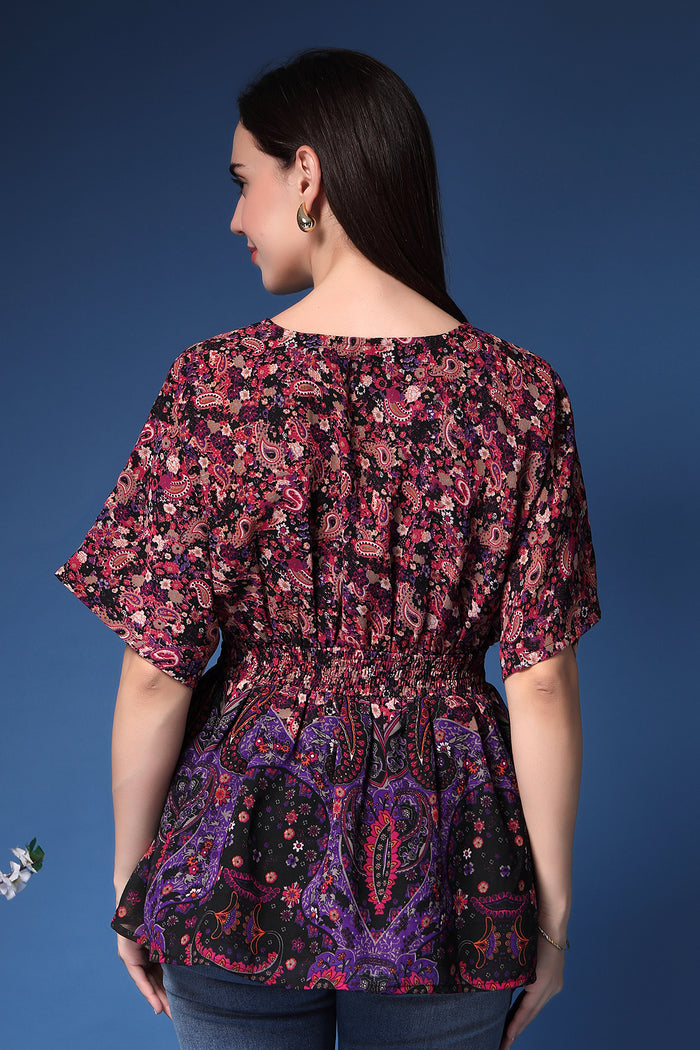 Close-up of multicolor Maternity Tops showing Zipless for easy nursing access.
