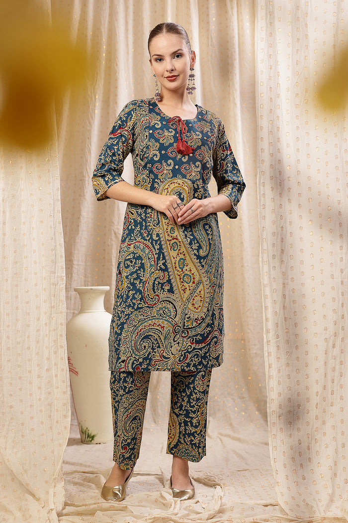 Floral Zip Cotton Cotton Kurta Set: Convenient Feeding for easy nursing, featuring a Relaxed Maternity silhouette.